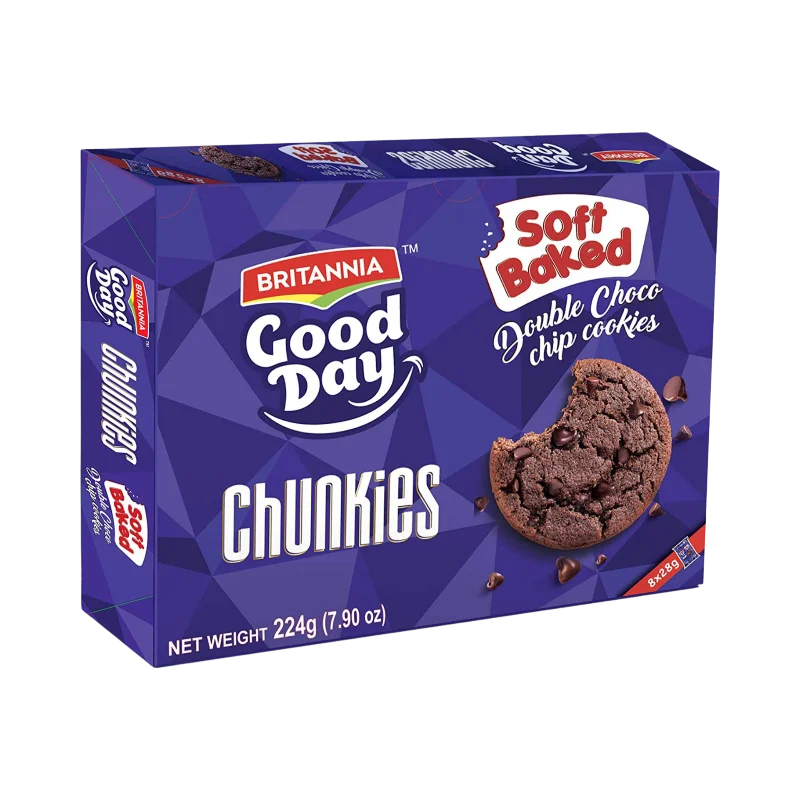 Britannia Britannia Chunkies Double Choco Chip Cookies 224g 224g